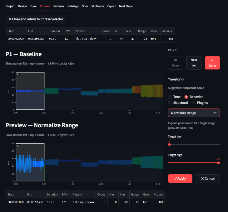 Phrase Editor layout